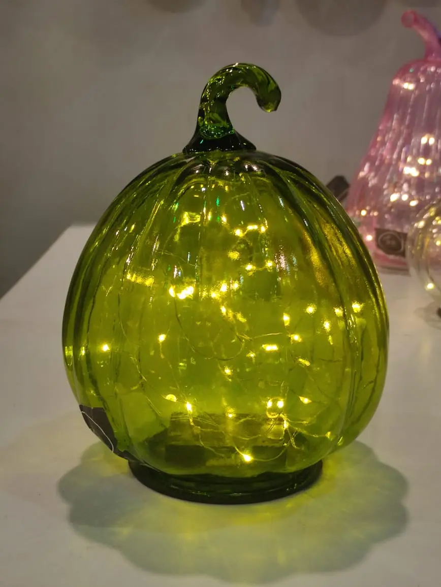Glass Pumpkin Light Decoration